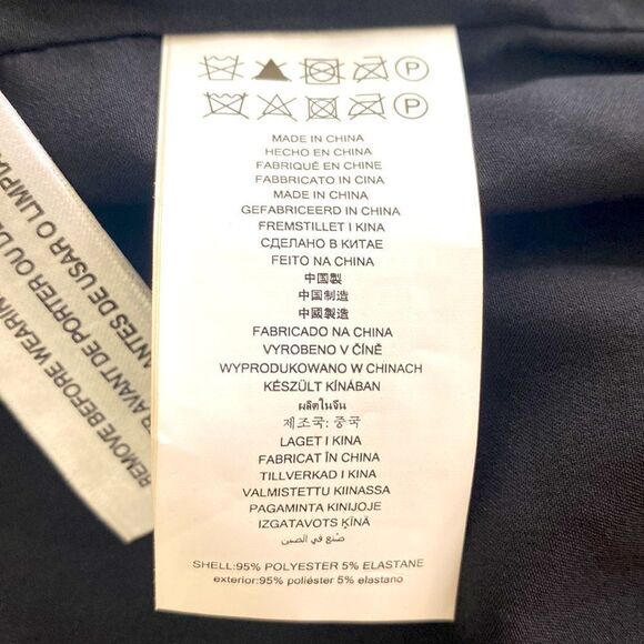 Michael Kors black red stripe elastic waist collar sleeves length 19 inches - Picture 6 of 7